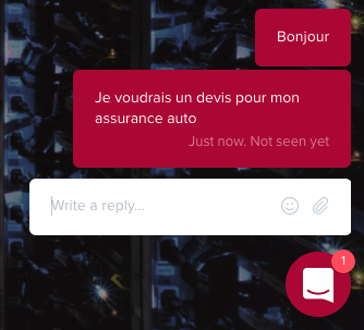 Intégration d'un chatbot Clustaar directement sur le site web, via une fenêtre de LiveChat