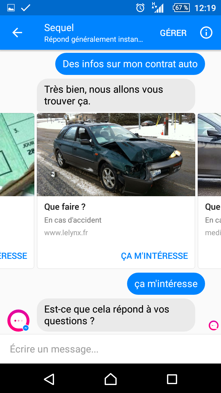 Démonstrateur de chatbot dans l'assurance - Clustaar