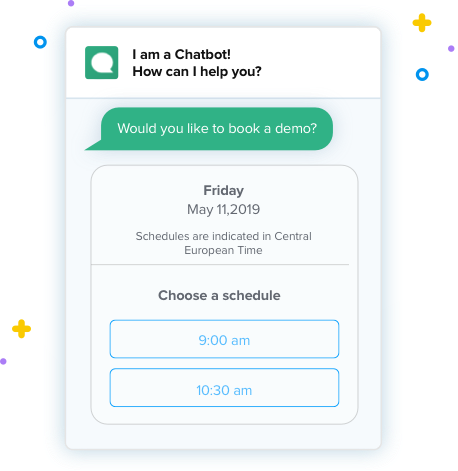 Chatbot schedule meeting Clustaar